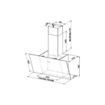 Hotte décorative murale inclinée FABER TWEET 800 NOIR – Image 5