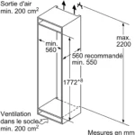Réfrigérateur combiné encastrable BOSCH KIV87MSEO Serenity Eco Airflow – Image 3